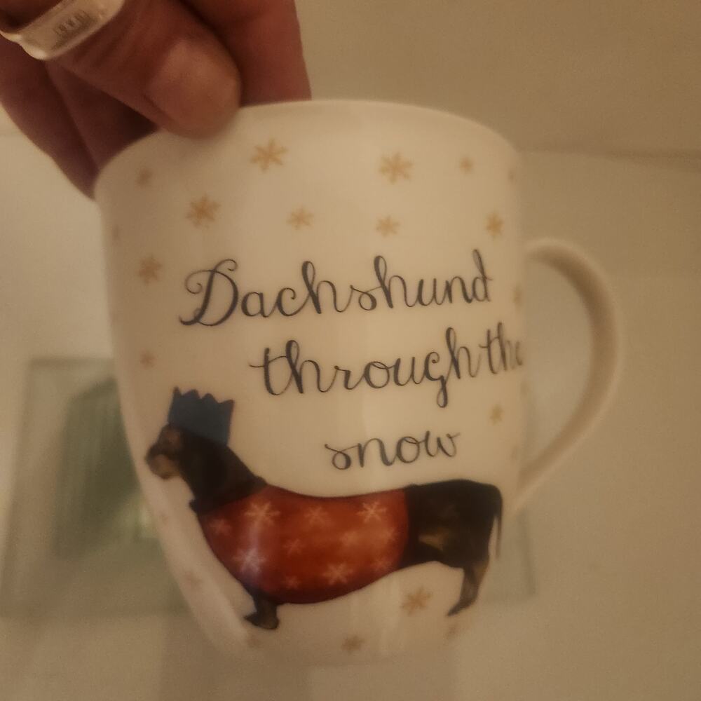 Dachshund through the snow oversized coffee cup